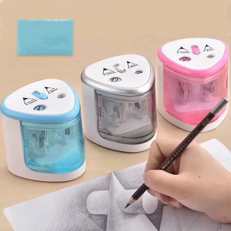 

pencil sharpener Two-hole Electric Switch Pencil Sharpener stationery Home Office School Supplies