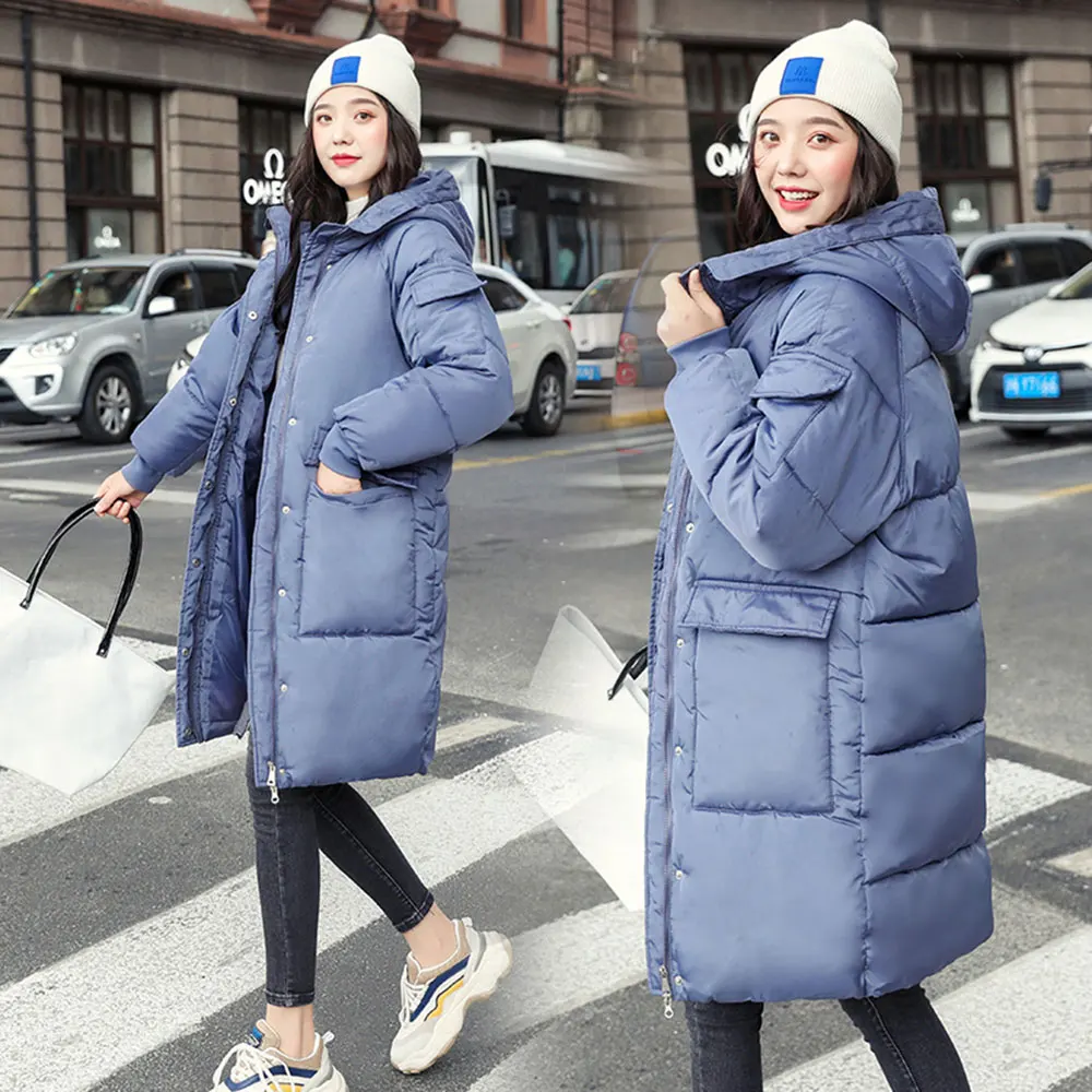 

PinkyIsBlack Fashion 2020 Long Parka Women Autumn Winter Jacket Coat Pockets Hooded Down Cotton Winter Jacket Women Coat Outwear