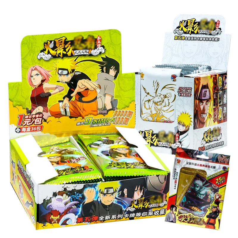 Cartas de Narutoes para ni&ntilde;os, cartas de papel, juegos de cartas, colecci&oacute;n de personajes perif&eacute;ricos de Anime, juguete de cartas de regalo para ni&ntilde;os-0