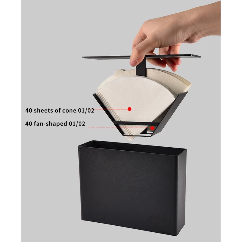 

Foldable Portable Stainless Steel Hand Brewed Coffee V60 Cone Filter Paper Holder Coffee Filter Paper Holder,Black