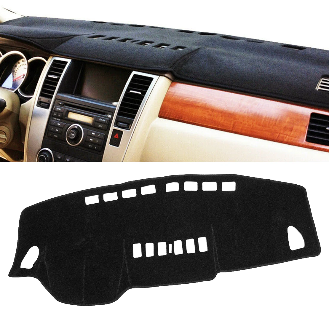 Car Black Dashboard Cover Dash Mat Pad Fit For Nissan Versa Tiida Sedan Hatchback C11 Left Hand Drive