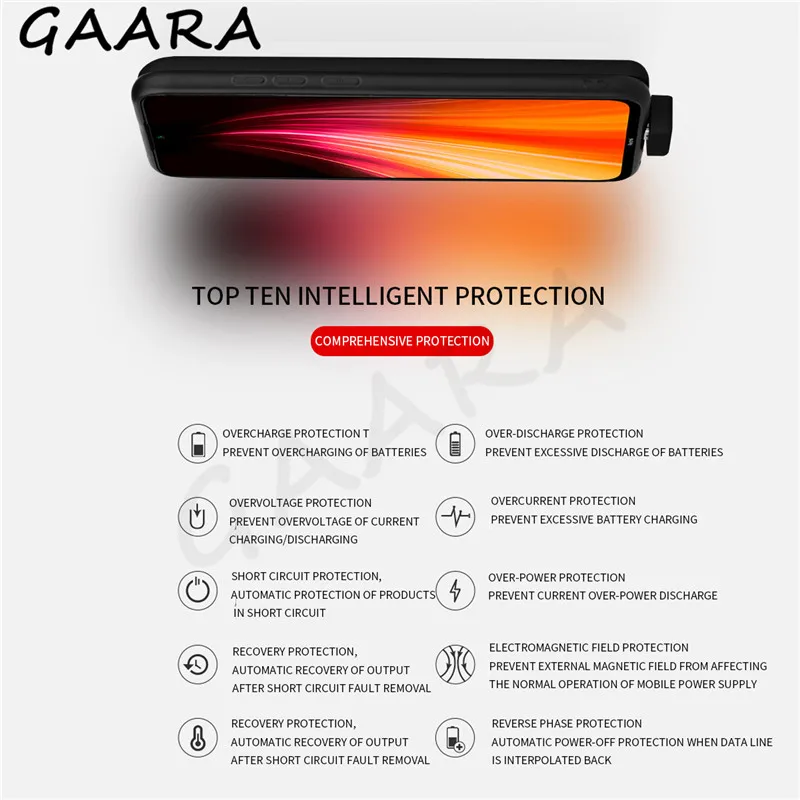7000 мАч тонкая батарея чехол для Xiaomi Redmi Note 8 магнитный беспроводной внешний резервный чехол Redmi Note 8 Pro твердый блок питания