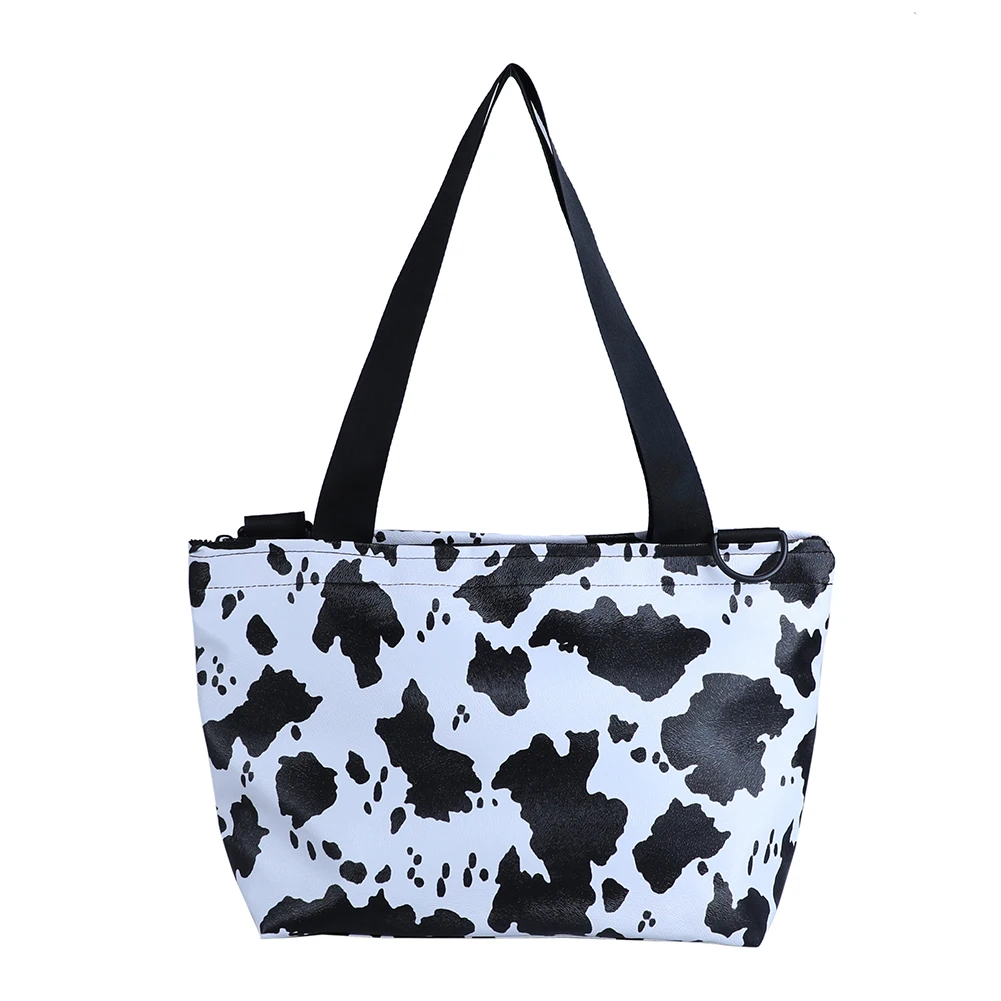 

Fashion Cow Print Women Messenger Handbag PU Large Capacity Shoulder Female Tote Youth Ladies Simple Versatile Bag