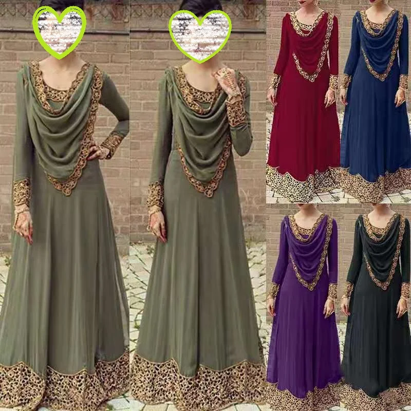 Женское винтажное кружевное платье новое однотонное принцессы с длинным рукавом