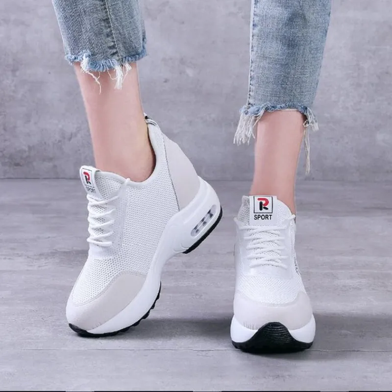 Кроссовки AGUTZM женские сетчатые дышащие на шнуровке Вулканизированная подошва