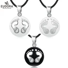 Подвеска Eudora B224 в виде шара для беременных, ювелирное изделие с белыми и черными ногами, подходит для беременных женщин