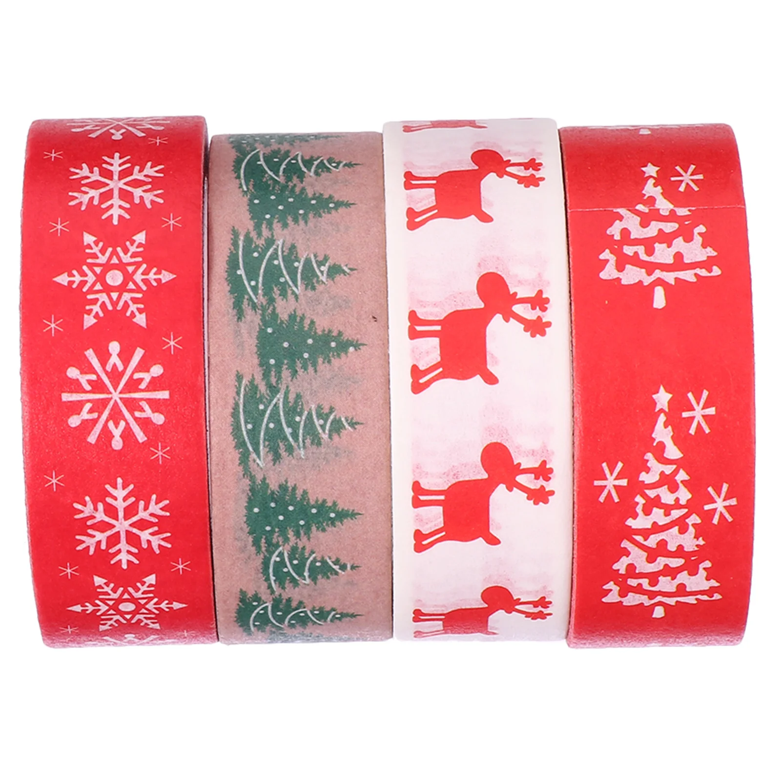 

4 рулона, набор рождественской бумажной ленты, Маскировочная лента, декоративная лента, рождественские украшения