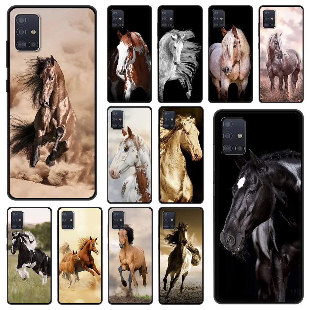 

Running Horse Phone Case for Samsung Galaxy A12 A22 A32 A50 A70 A52 A40 A10 A20 A30 Cover Silicone Soft Luxury Shell Coque TPU