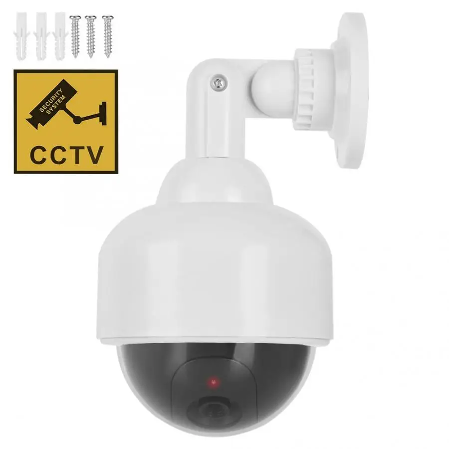 

Fake Camera Waterproof Realistic Dummy Surveillance Security Cam with Flashing Red LED Light Simulation Camera