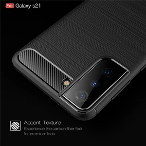 for samsung galaxy s21 case cover shockproof bumper soft rubber carbon fiber back phone case for samsung galaxy s21 plus 5g case free global shipping