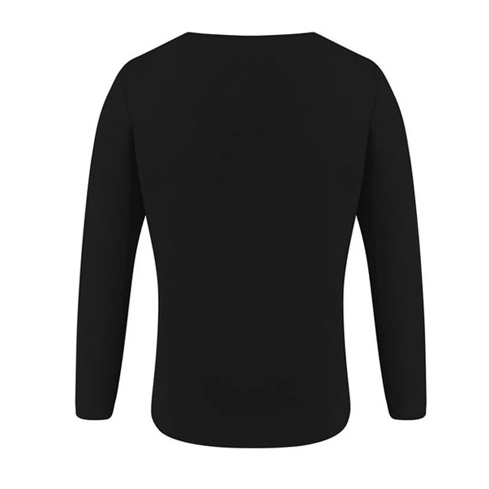 Женская Повседневная Однотонная футболка с круглым вырезом и длинным рукавом