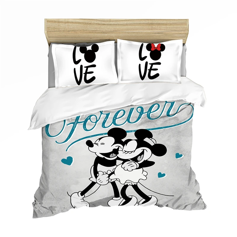 Комплект постельного белья с изображением Минни и Микки для детей пододеяльник