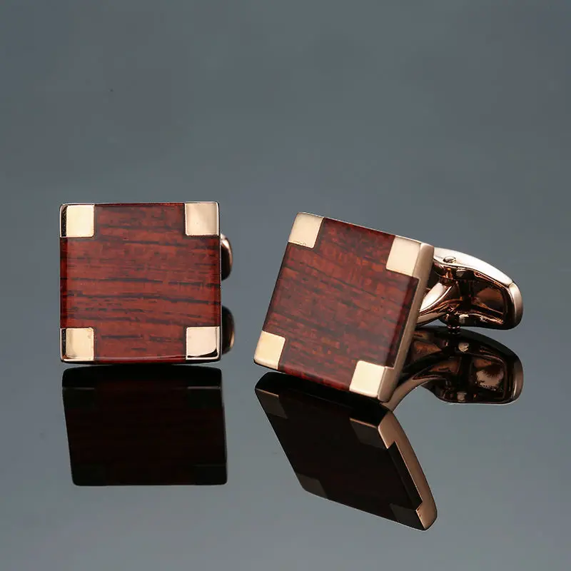 New high quality mahogany carbon fiber enamel technology retro pattern Cufflinks fashion men's French shirt | Украшения и