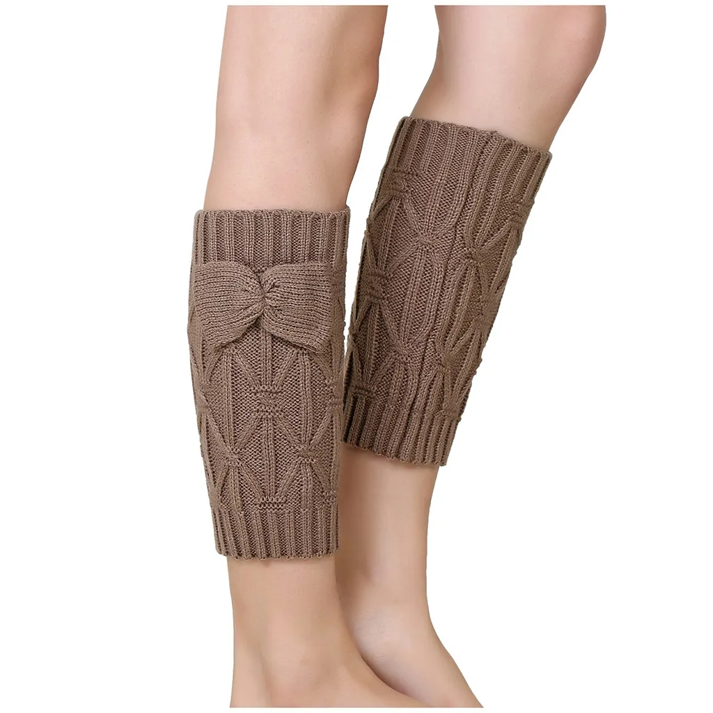 Гетры женские теплые носки длинные зимние вязаные однотонные гетры для обуви