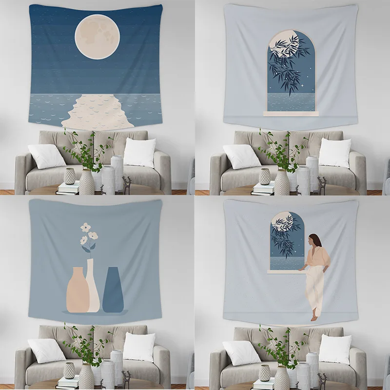 

New AliExpress ins Wind Room Background Hanging Cloth Living Room Bedroom Tapestry Small Fresh Home Decoration Tapestry