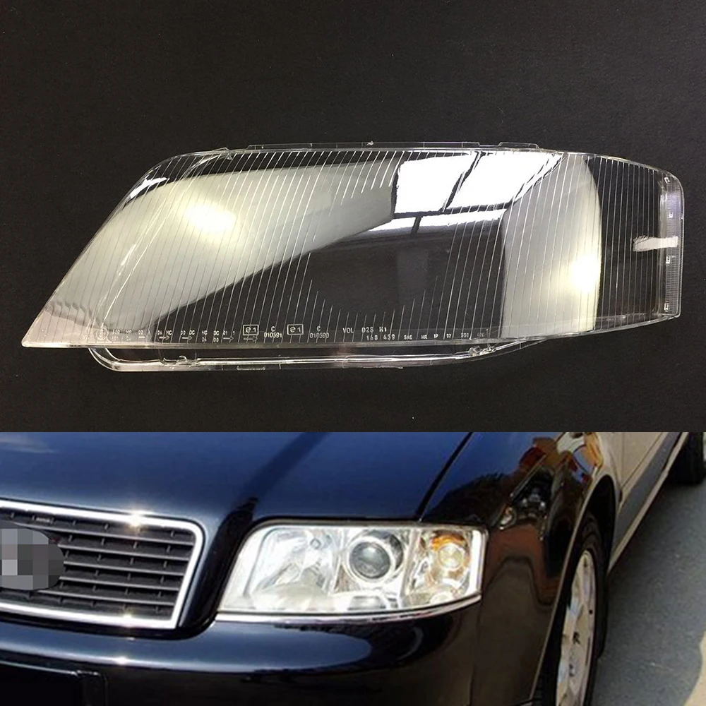 Driver Side Для Audi A6 1999 2000 2001 2002 прозрачный автомобильный налобный фонарь с прозрачными линзами, передняя крышка для авто - Цвет: Driver Side