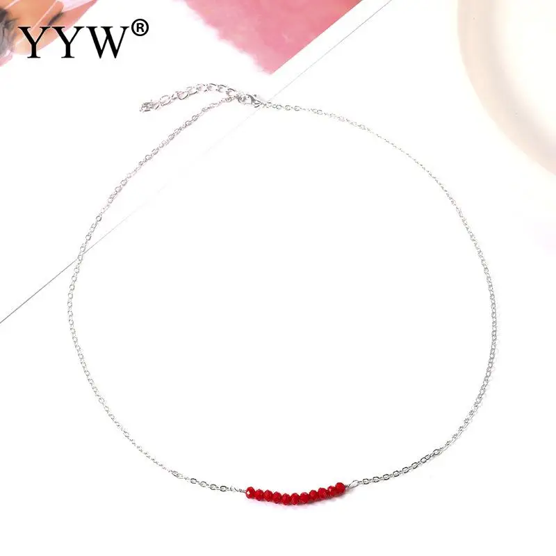 Несколько видов цинкового сплава ожерелье со стеклянными бусинами Европейский