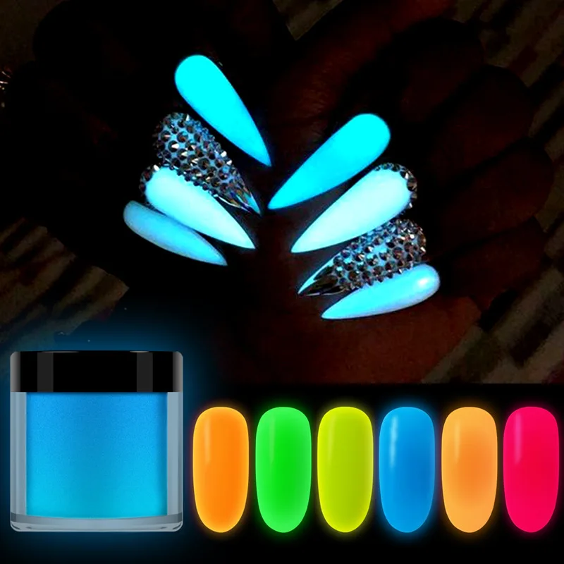

Luminous fluorescent Acrylic Powder For Nail Extension Carving Valentines Nail Design Dipping Powder Pigment Dust Nail Supplies