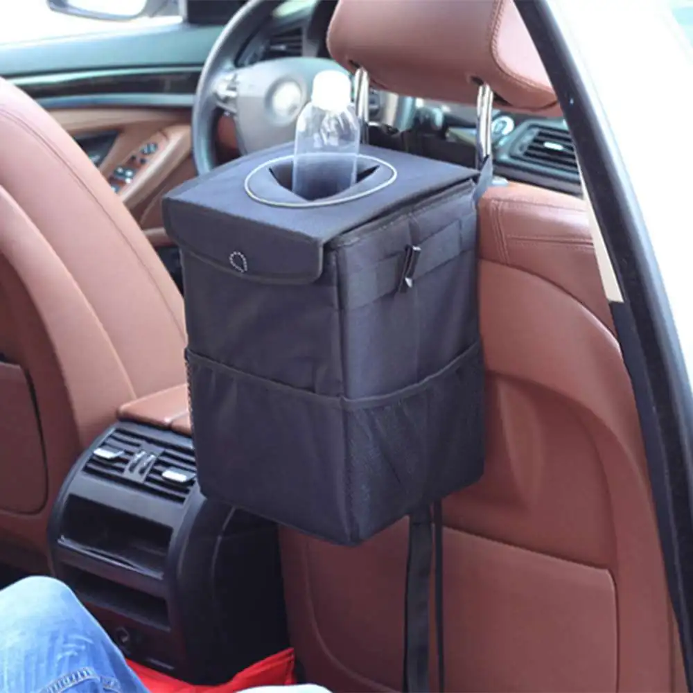 

1* Car Foldable Trash Bag Auto Waterproof Leakproof Oxford Cloth Quality Garbage Storage Can
