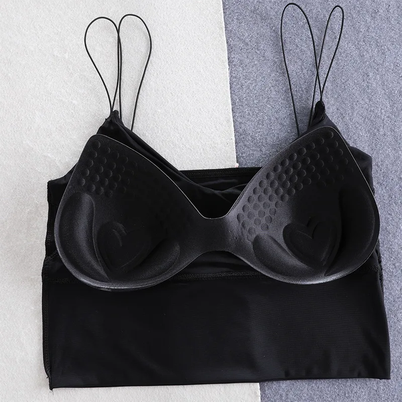 

Women Tank Crop Top Seamless Underwear Female Crop Tops Sexy Lingerie Intimates With Removable Padded Camisole Femme Fashion
