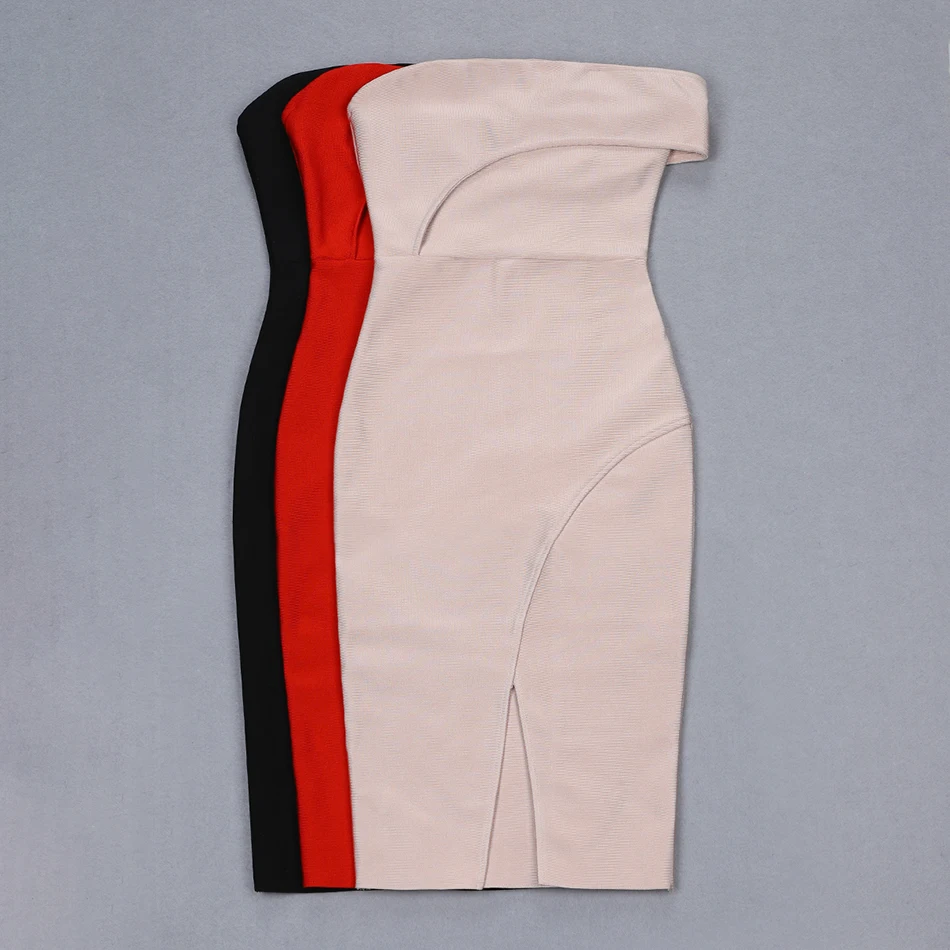 Абрикосовое красное черное Бандажное платье Новинка лета 2019 без рукавов
