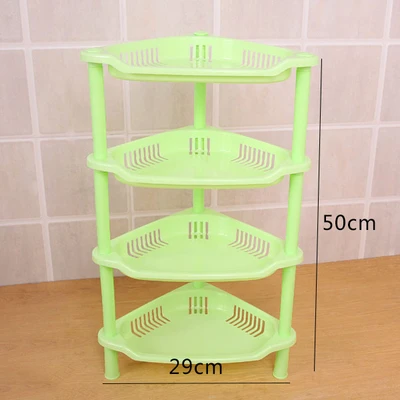 4Layers-green Bathroom Shelf Organizer Corner Shelf Caddy Bathroom Plastic Corner Shelf Shower Storage Shampoo Holder Kitchen Storage Rack - Цвет: 4Layers-green