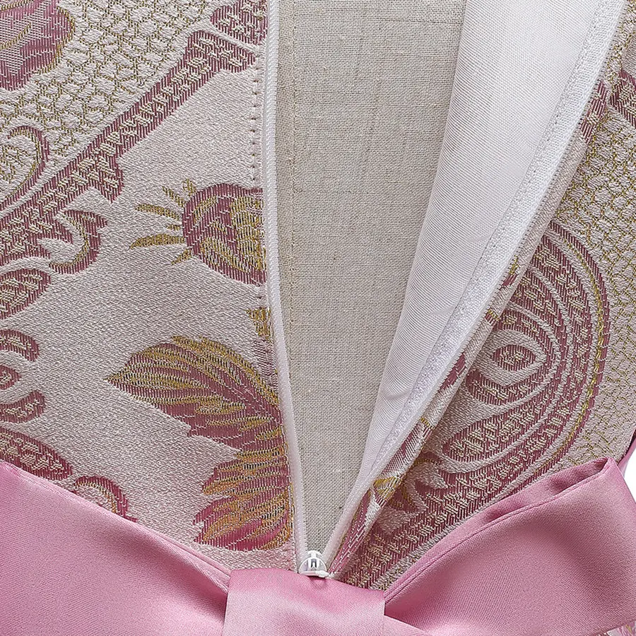 

Luxury Lurex Pattern Front Bow Pageant And Wedding Party Dress Girls 4 to 10 Years Formal Prom And Evening Asymmetrical Dresses