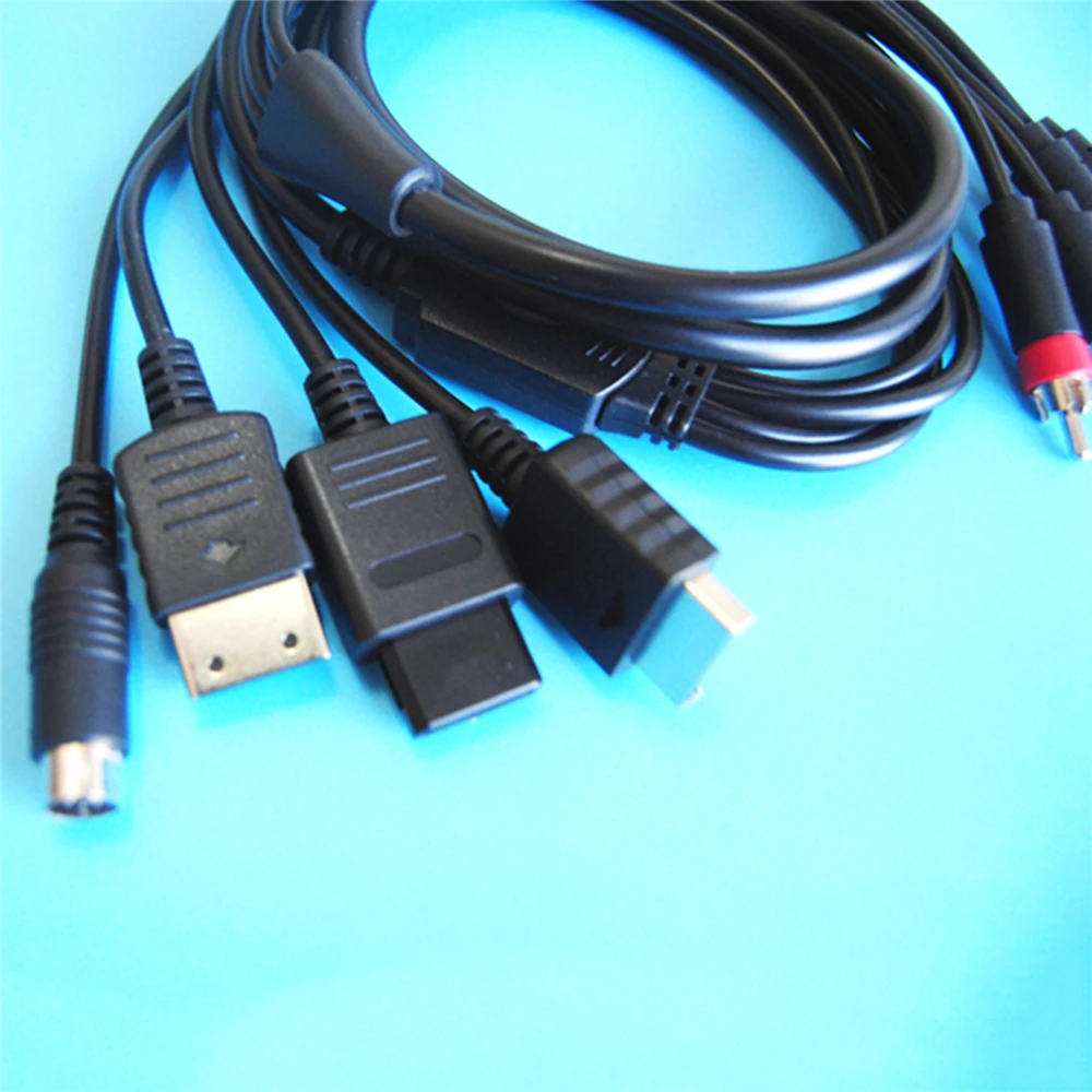 Видео Аудио кабель Многофункциональный AV-S RCA для Sega Saturn SS DC PS1 PS2 SNES N64 NGC SFC игровая