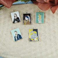 10pcs 16x25mm enamel painting charm for jewelry making and crafting fashion earring pendant necklace bracelet charm f919