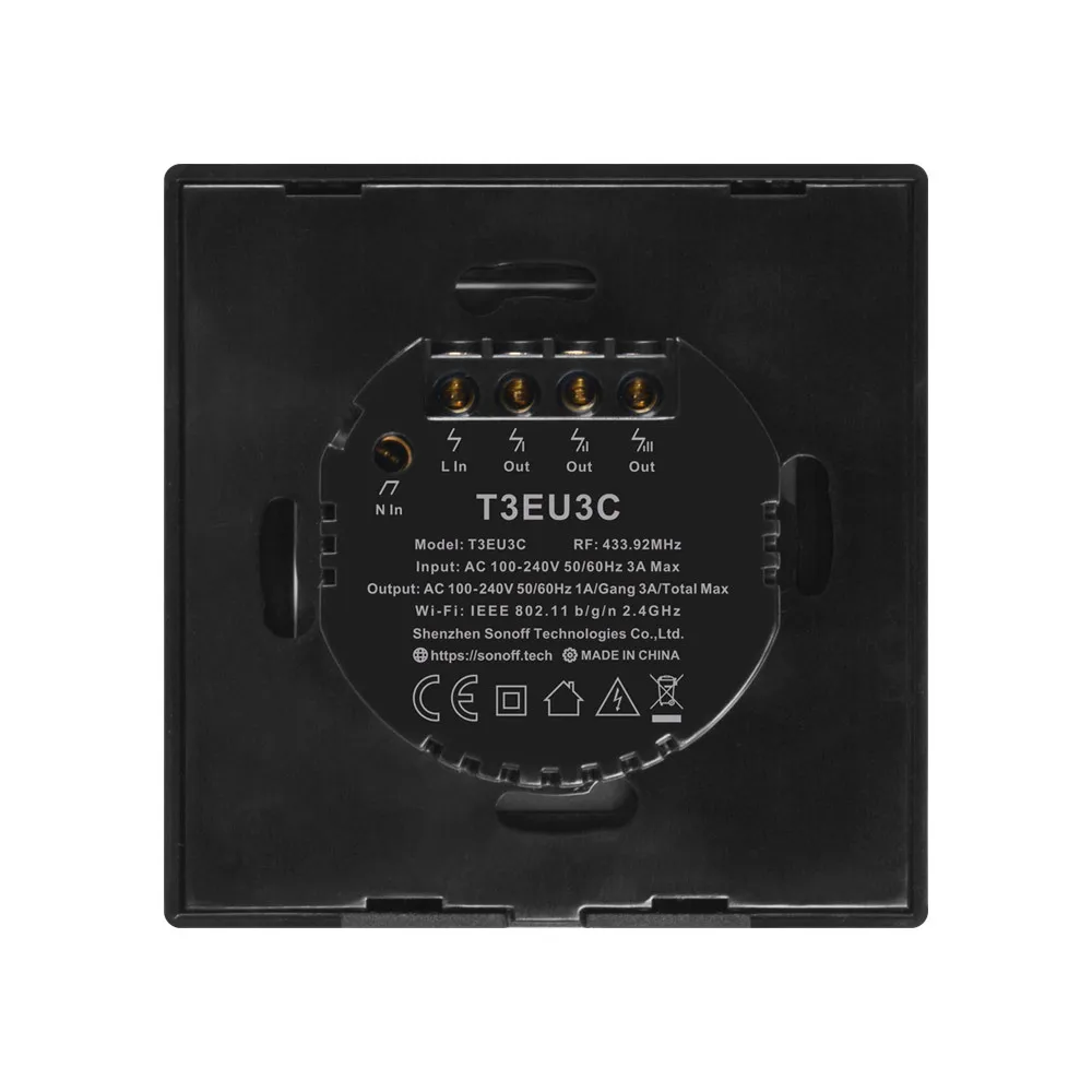 Itead Sonoff T3 EU 86 Размер 1/2/3 gang TX Series 433 МГц RF дистанционное управление Wifi переключатель