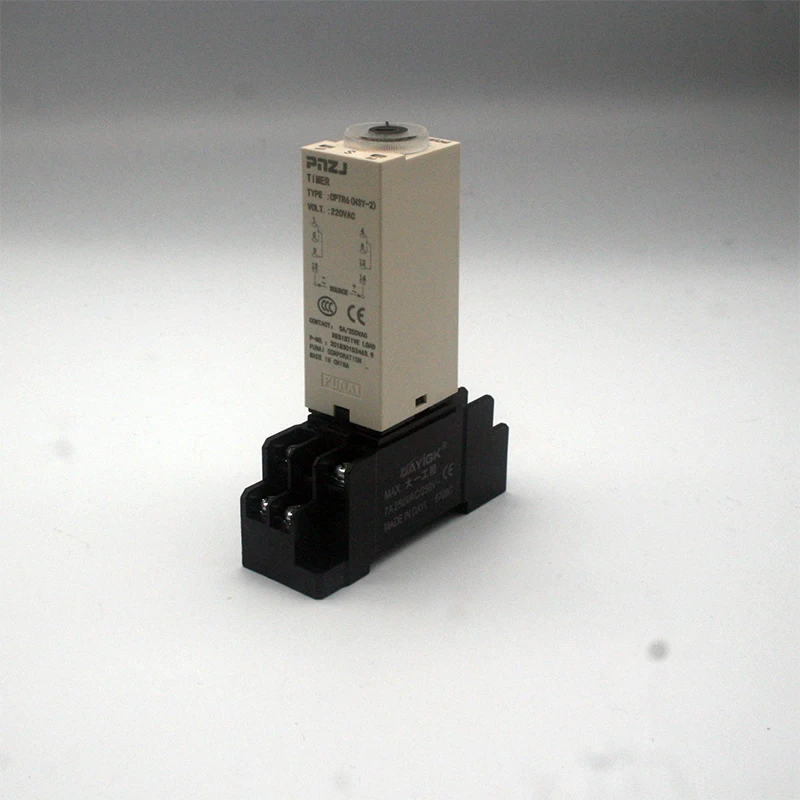 

Rotary Knob DPDT 1S/5S/10S/30S/60S/3M/5M/10M/30M Timer Timing Time Relay AC 220V H3Y-2 With Base Socket