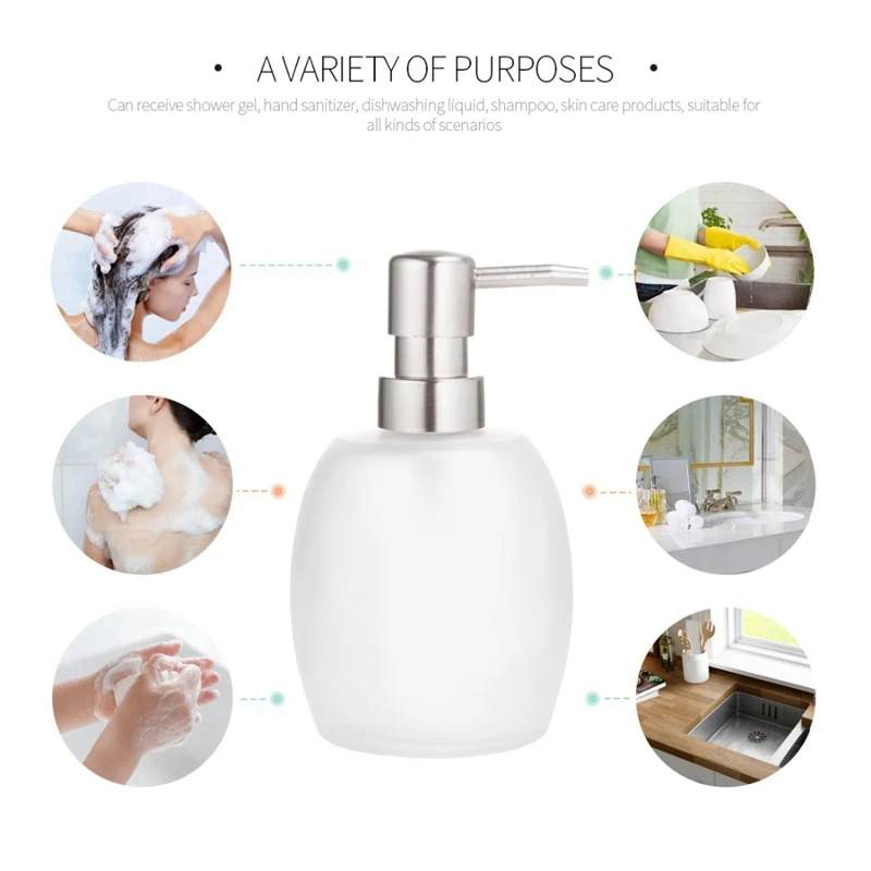 Диспенсер для мыла ванной комнаты стеклянная головка бутылки металлическая