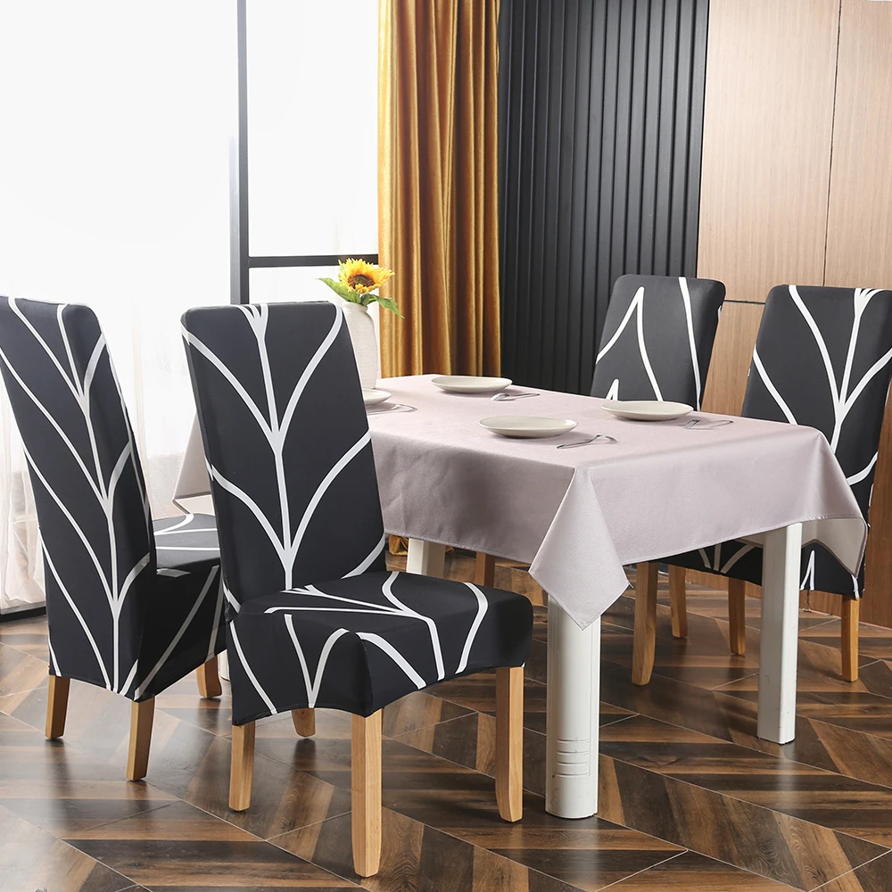 1/2/4/6pcs Long And Slanting Style Stretch Elastic Dining Chair Cover Slipcovers Protector Anti-Dust Home Furniture | Дом и сад