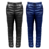 thickened windproof white goose down pants skiing trekking waterproof winter warm breathable ultra light trousers for women men
