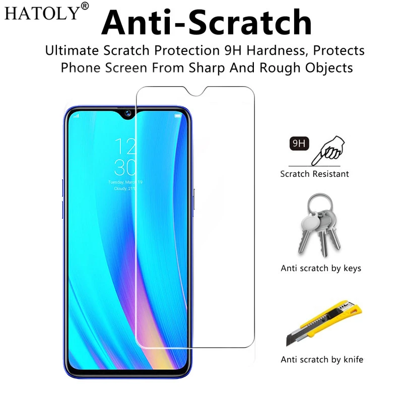 2 uds vidrio en Realme X2 vidrio templado para Oppo Realme X2 Protector de pantalla del tel&eacute;fono ultrafino vidrio Protector para Oppo Realme X2-1