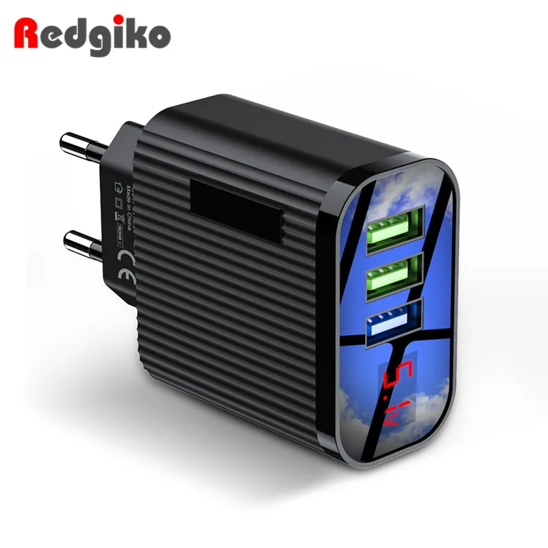 3 порты usb телефон зарядное устройство с светодиодный дисплей 3A Быстрая зарядка