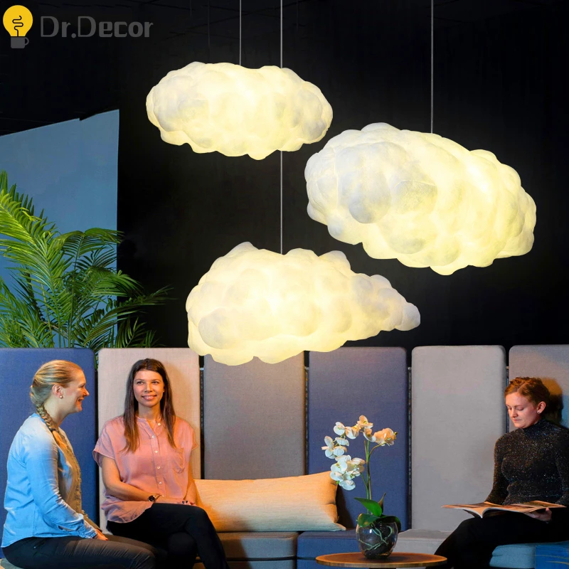 

Post-modern Cloud Pendant Lights Nordic Bedroom Living Room Restaurant Interior Decor Lighting LED Pendant Lamp Kitchen Fixtures