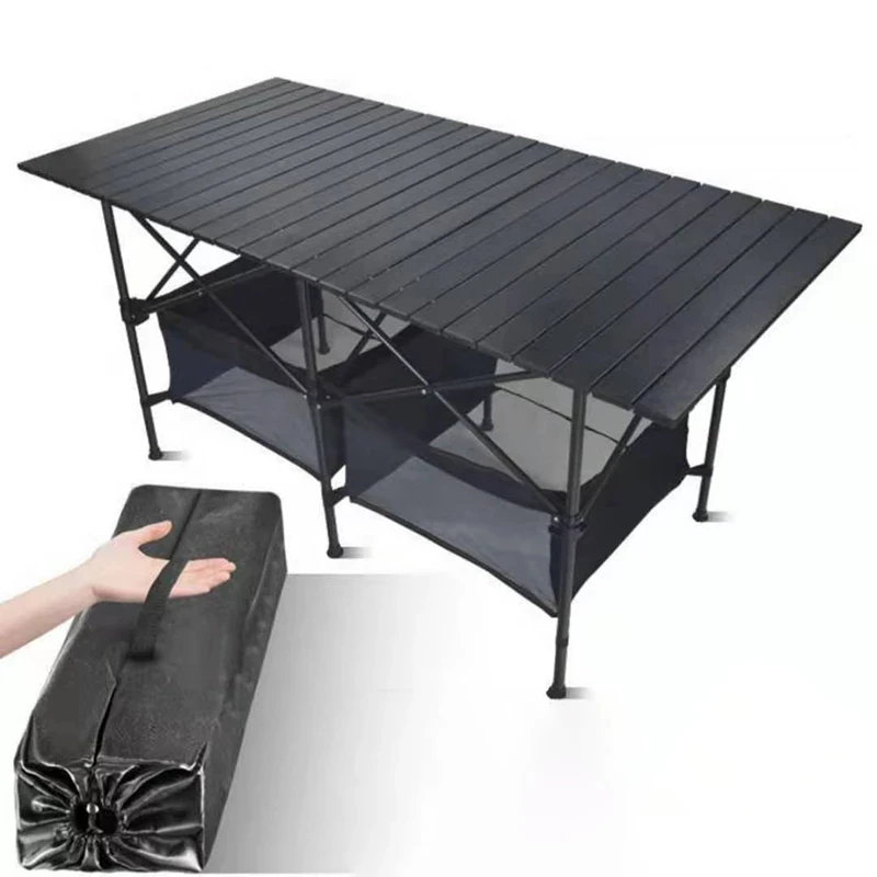 구매 휴대용 야외 접이식 테이블 의자 캠핑 알루미늄 합금 바베큐 피크닉 테이블, 방수 접이식 테이블 내구성 책상