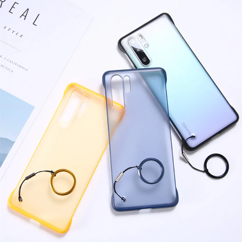 For Huawei P20 P30 Lite Honor 20 Mate Pro Case Frameless With Finger Ring PC Hard Cover P 30 P30Lite |