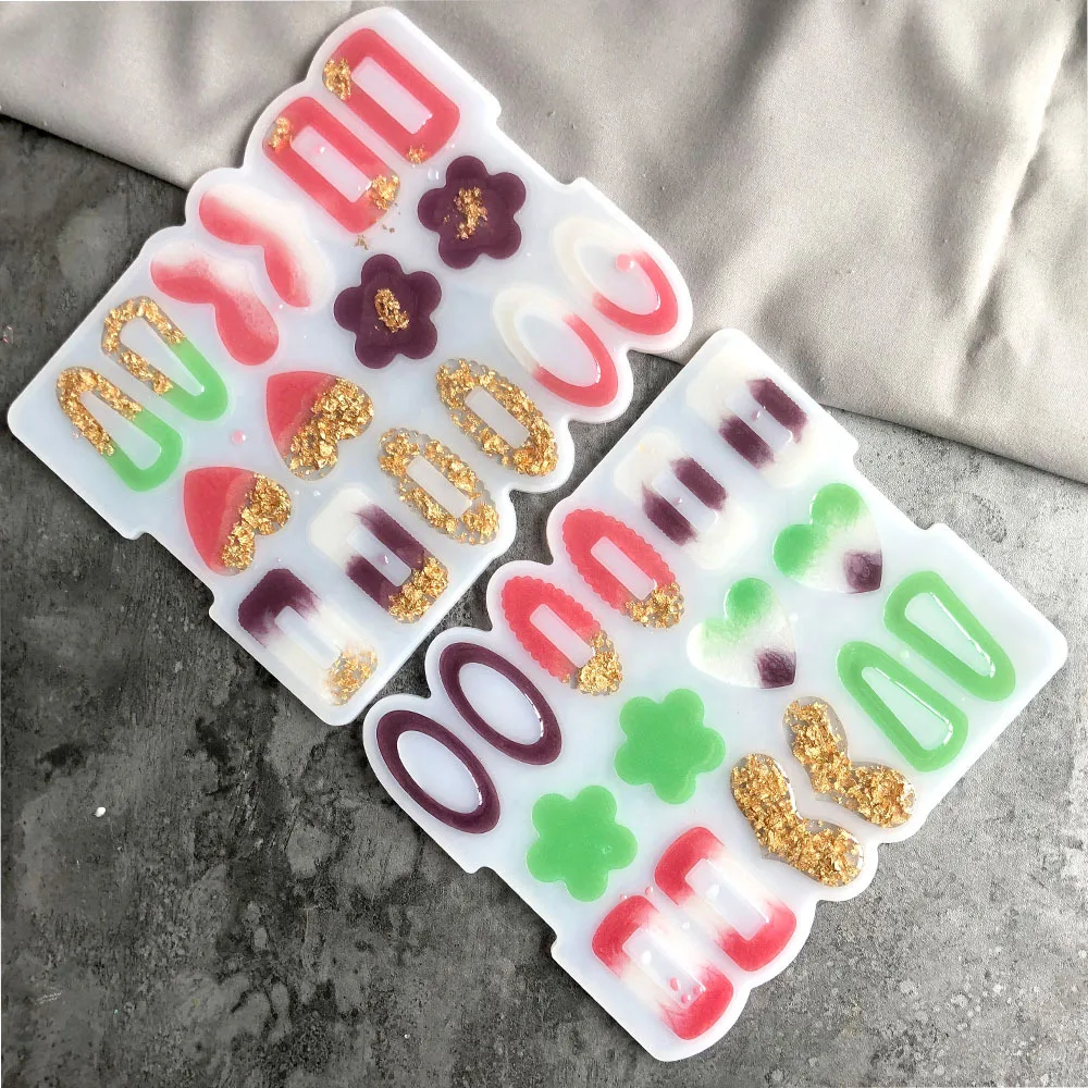 

The New 8 Kinds of Combination Love Oval Square Geometry Shape Earrings Hair Clip Drop Silicone Mold P094