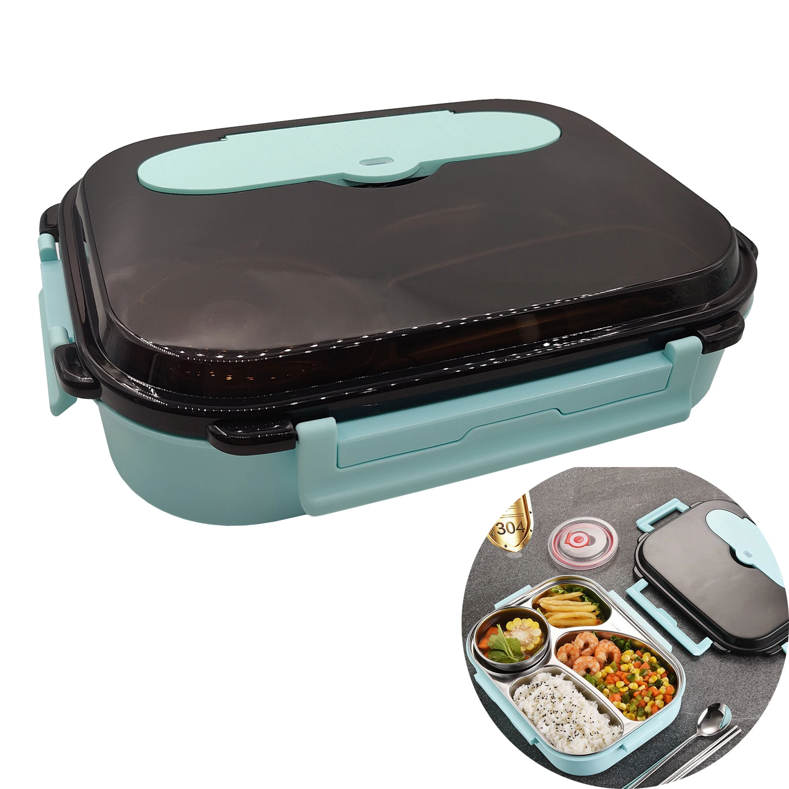 

Student bento box Insulation bento box Cutlery set High-grade stainless steel liner Children's lunch box Leak-proofmicrowaveoven