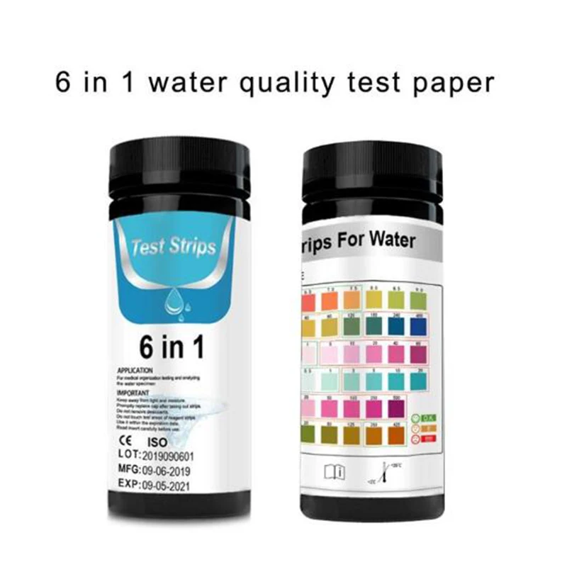 

6 In 1 Fish Tank Test Strip Testing Acidity And Alkalinity PH KH GH Nitrate Nitrite Aquarium Test Paper Alkaline Testing