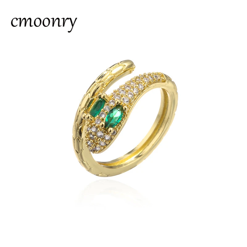 Женское Открытое кольцо cmoonry золотого цвета с фианитом AAA | Украшения и аксессуары