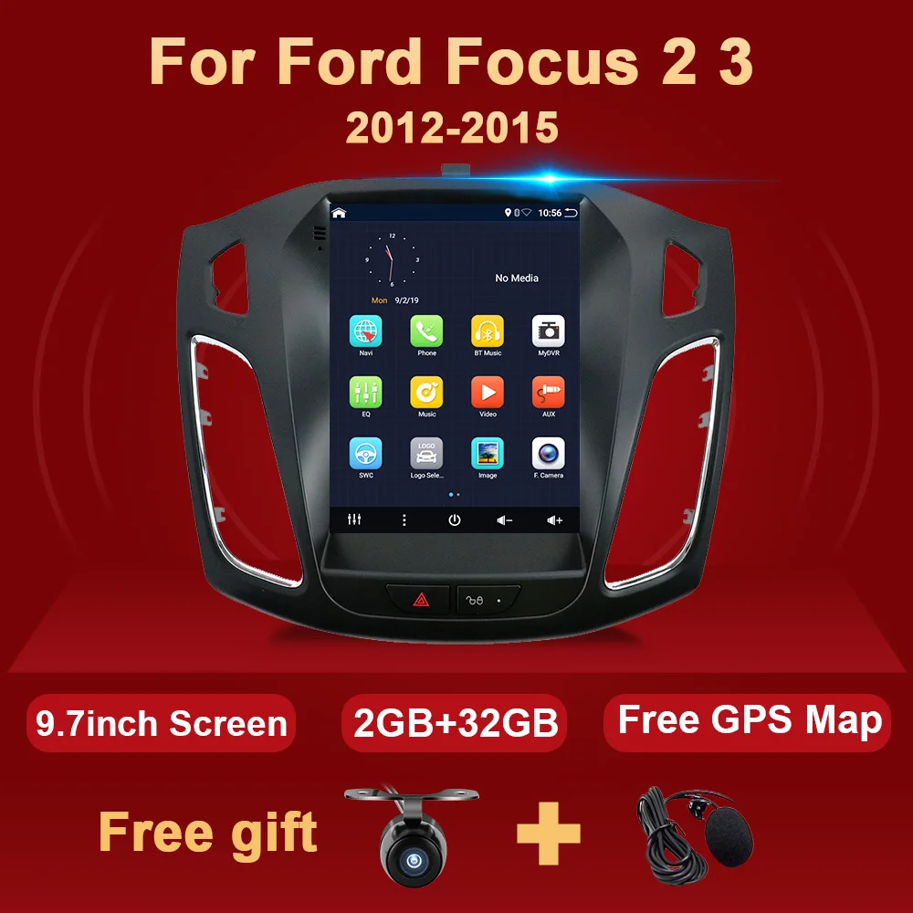 

2G + 32G Android автомобильное радио для Ford Focus 2 3 2012-2015 вертикальный Tesla экран мультимедийный плеер 4G навигатор стерео аудио 2Din GPS