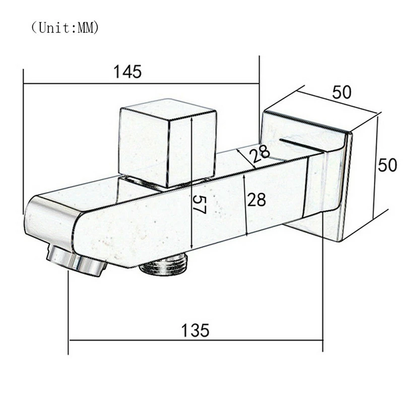 

Brass Faucet Spout Filler Chrome Bathtub Shower Mixer Tub Spout with Diverter