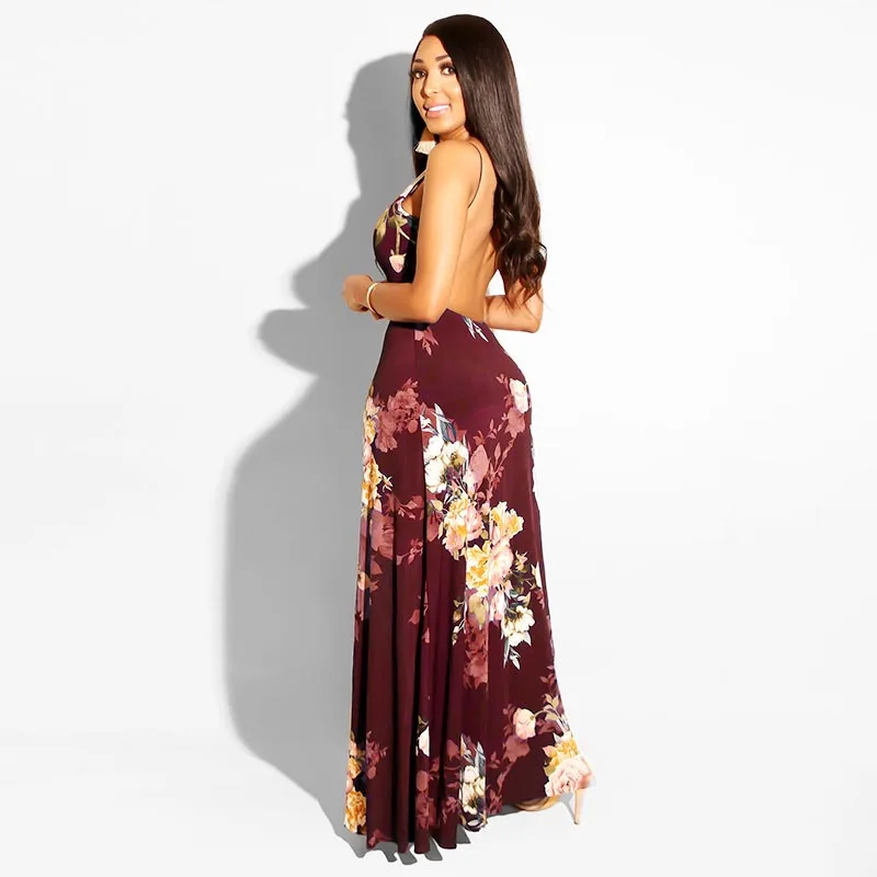 Женский плащ с цветочным принтом на тонких бретелях глубоким v-образным вырезом