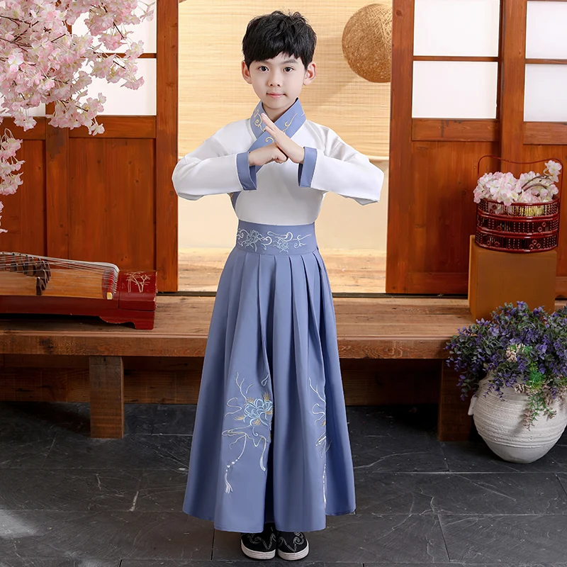 

Hanfu Dress Kids Traditional Chinese Costume Folk Ancient Dance Boys Tang Suit Dance Costume Party New Year Hanfu Dress SL4386