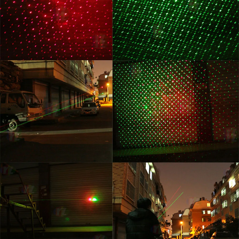 Зеленая и красная лазерная указка мощная 5 мВт двухцветная горящая уличная