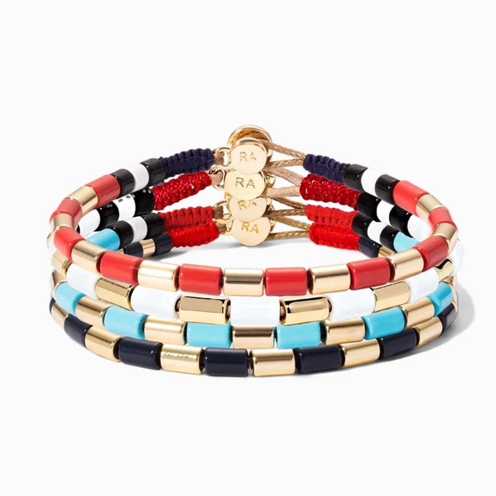 Браслеты с эмалью и бусинами KELITCH плетеные вручную браслеты цепочкой для мужчин