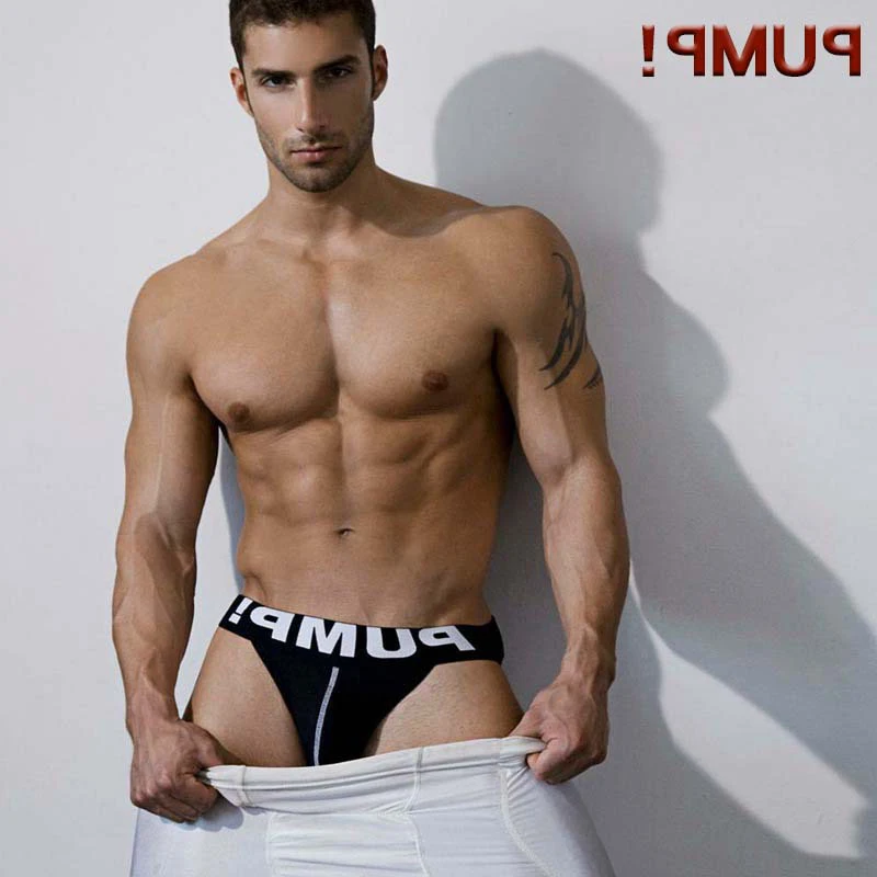 

Men's cotton thong sexy bikini panties 4pcs